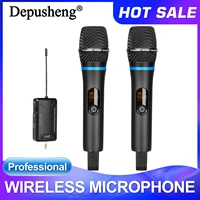 Depusheng-micrófono inalámbrico W8-1, accesorio dinámico de Metal UHF, con receptor recargable, PARA Karaoke y bodas