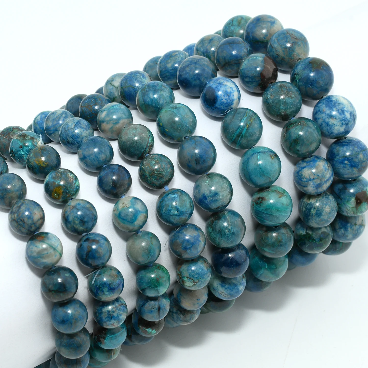 Natural Shattuckite Chrysocolla Loose Round Beads Bracelet 9mm-9.5mm/10.8mm-11.5mm/12mm