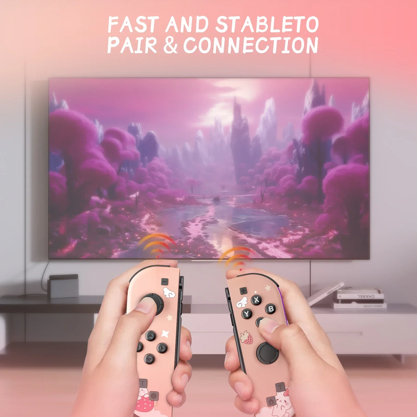 Controlador inalámbrico compatible con chip Bluetooth 5,3 para Nintendo Switch,Android, PC, portátil, mini joystick de mano con Turbo