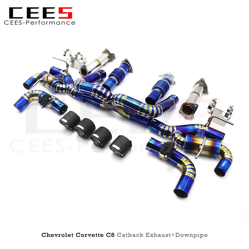 

CEES Exhaust for Corvette C8 2019-2023 Downpipe Exhaust Pipe Tuning Valve Catback Muffler Car Exhaust System