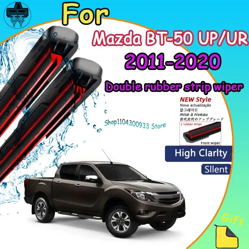 

For Mazda BT-50 UP/UR 2011-2020 Front Windshield Wiper Blade Perfect Fit Kit Driver Passenger All Weather Easy Installation