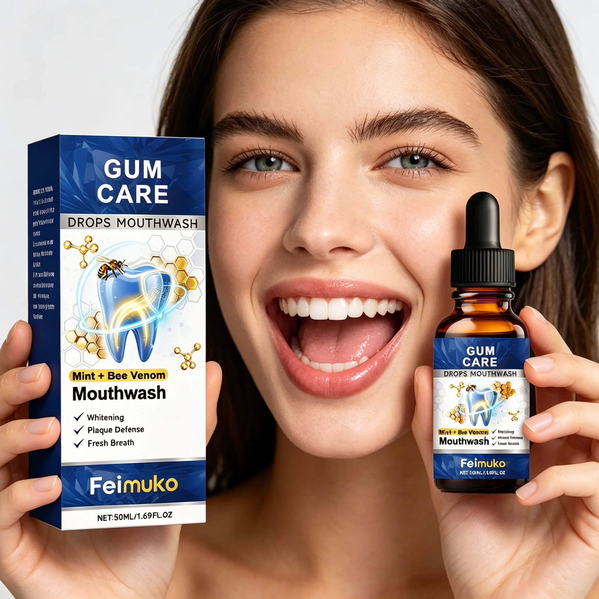 

Portable Bee Venom Gum Care Mouthwash Drops - Deep Clean, Whiten Teeth & Get Long-lasting Fresh Breath On-the-go
