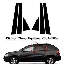 6Pcs For Chevy Equinox 2005 2006 2007 2008 2009 Car Door Window Column BC Pillar Post Cover Trim Styling Glossy Black Decoration