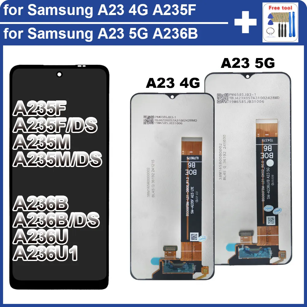 6.6 ''Nieuwe LCD voor Samsung Galaxy A23 5G A236U Lcd Touch Screen Digitizer Vervanging voor Samsung A23 4G A235F A235M LCD