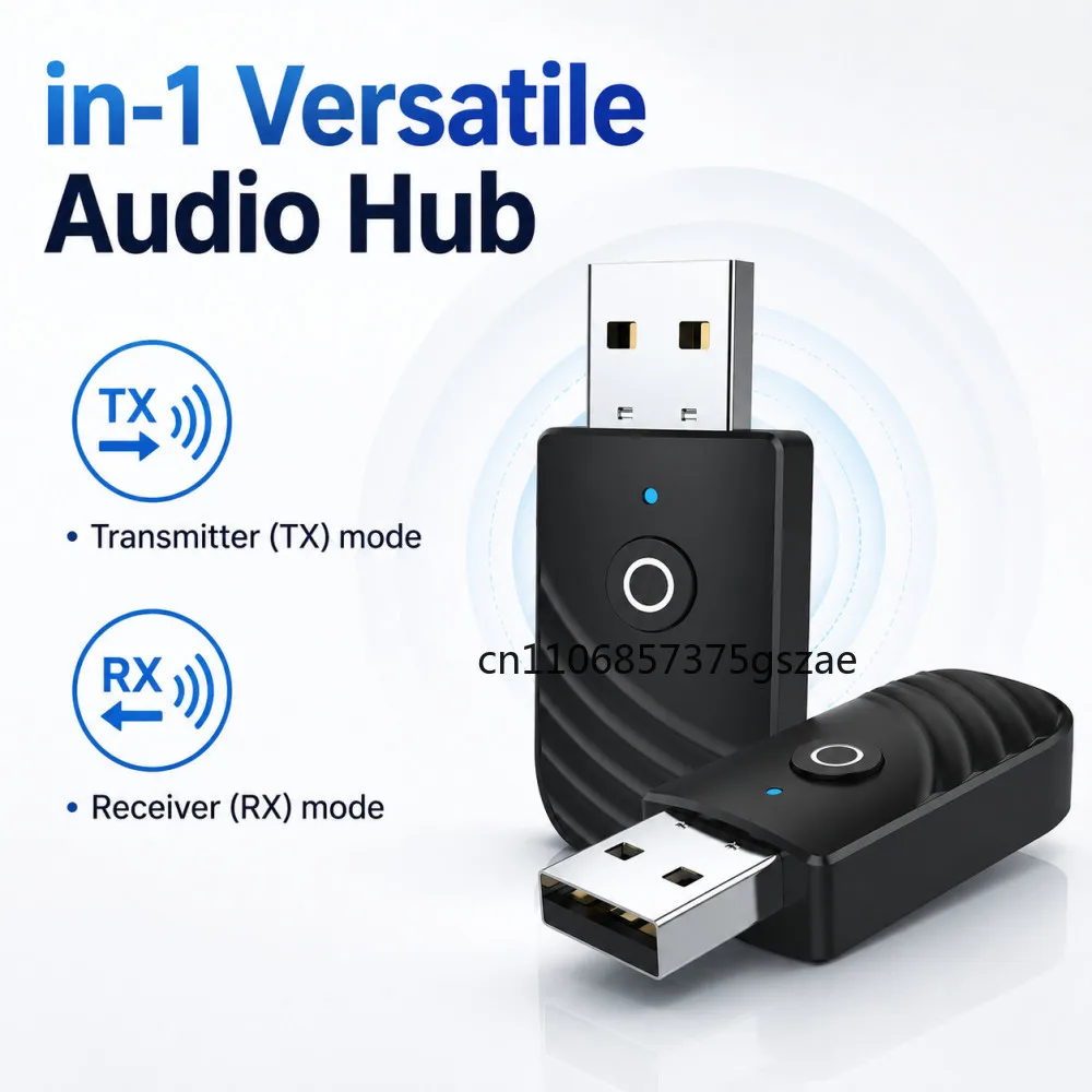 Wireless USB Bluetooth 5.0 Adapter BT 3 in 1 Bluetooth Receiver Transmitter with 3.5MM Audio Cable for Car TV PC Computer Stereo