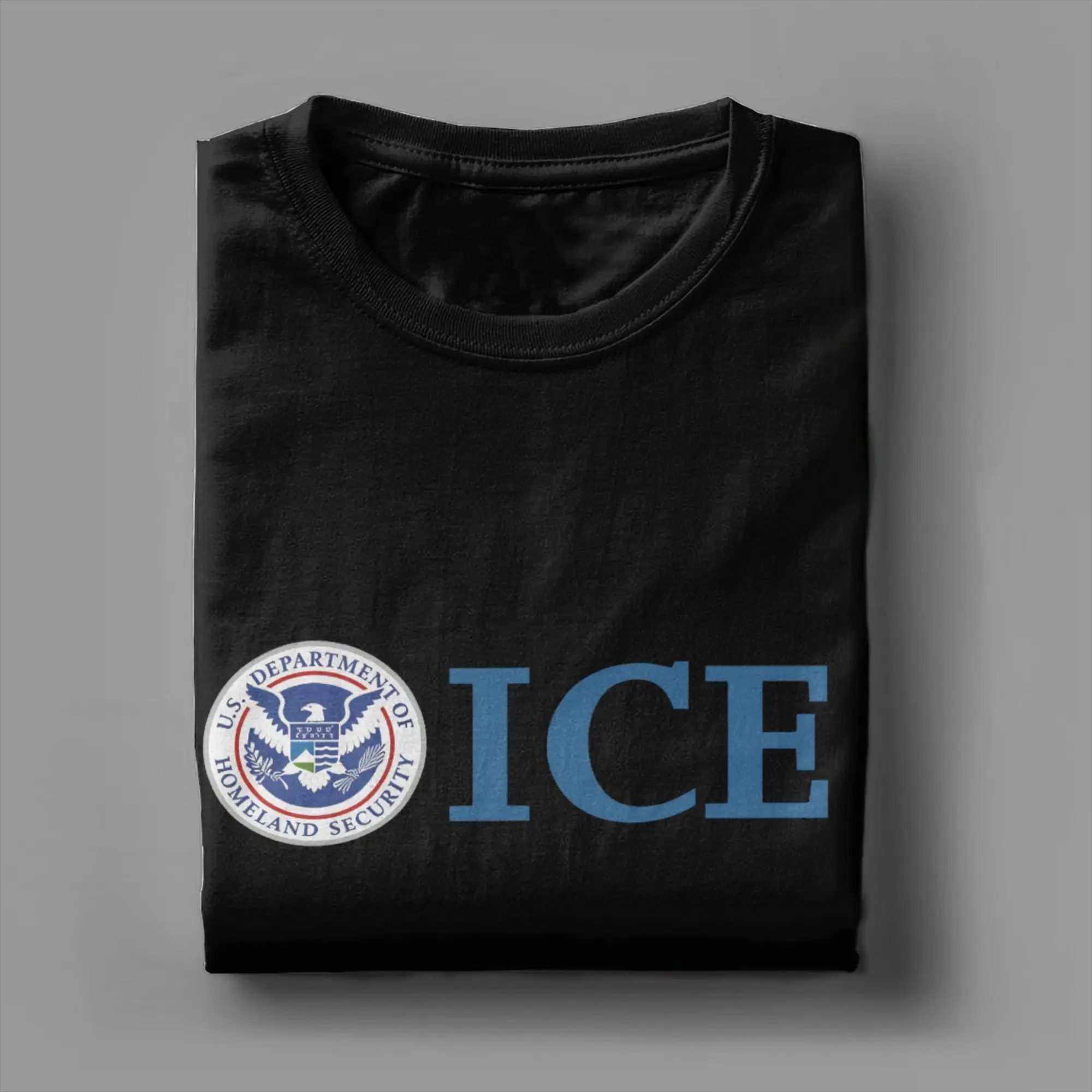 

United States ICE T-Shirt for Men Funny Cotton Tee Shirt O Neck Short Sleeve T Shirts Party Tops