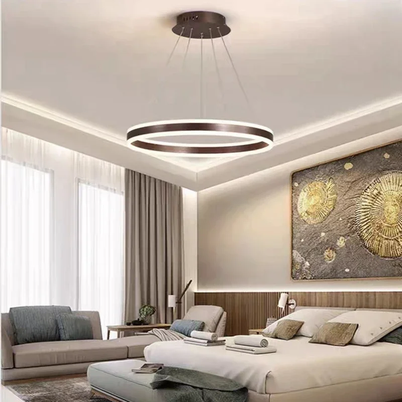 Nordic Moderne Einfache LED Kreis-draht Designer Kronleuchter für Bekleidungsgeschäft Wohnzimmer Schlafzimmer Shop Arbeitszimmer