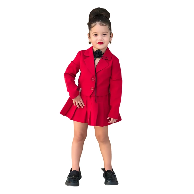 Kinderkleidung Langarm-Jacke und Minirock-Anzug für Mädchen Herbst 2-teiliges Set für Kinderkleidung Mädchen von 2 bis 8 Jahren – Detail 12