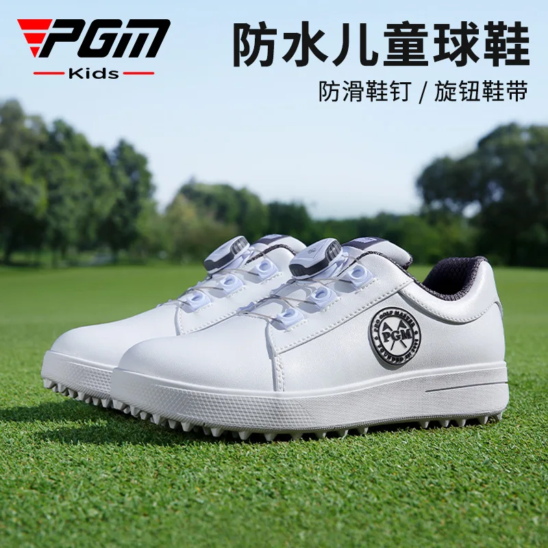 PGM kids golf shoes autumn and winter new teen shoes knob laces sports breathable non-slip waterproof