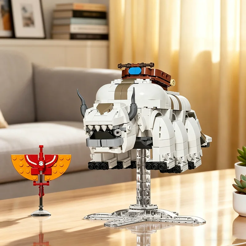 

880PCS Articulated Flying Bull Building Blocks Fantasy Animal Model Desktop Ornament Educational DIY Toy Holiday Gift For Fans