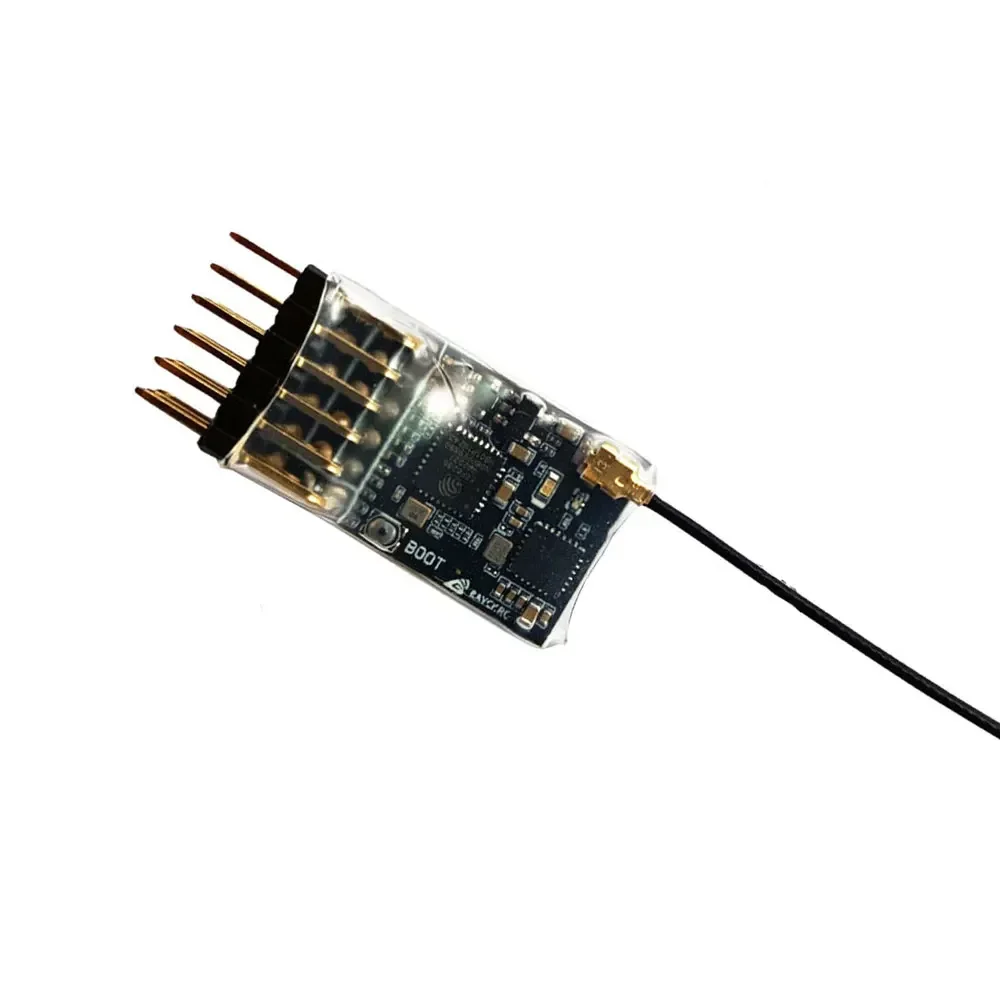 ELRS 2.4G 5CH PWM ExpressLRS Receiver with 2.0dBi 2.4G Copper Pipe Antenna Support ELRS 3.0 PWM/CRSF Protocol for RC FPV Drone