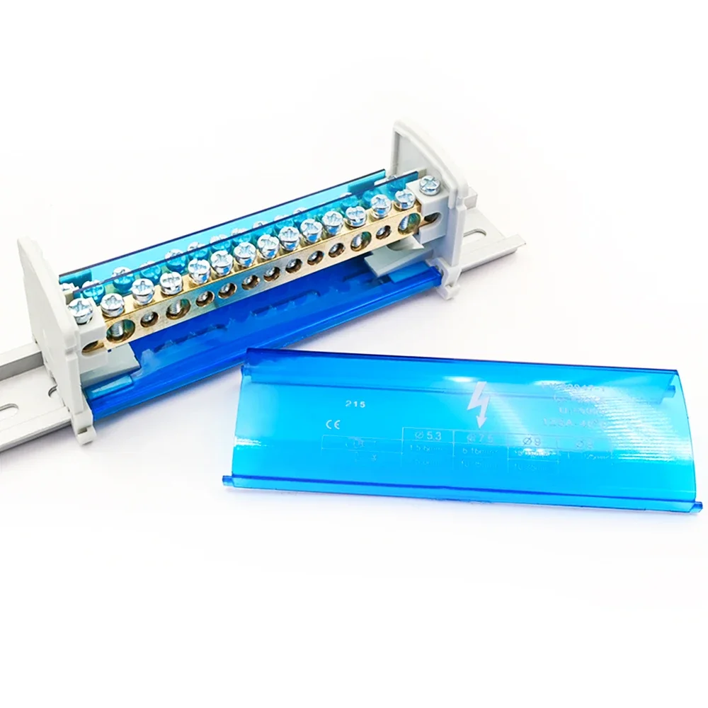 WDH215 Din Rail Terminal Block Modular Screw Connection Power Distribution Block Box Universal Electric Wire Junction Box 1 PC