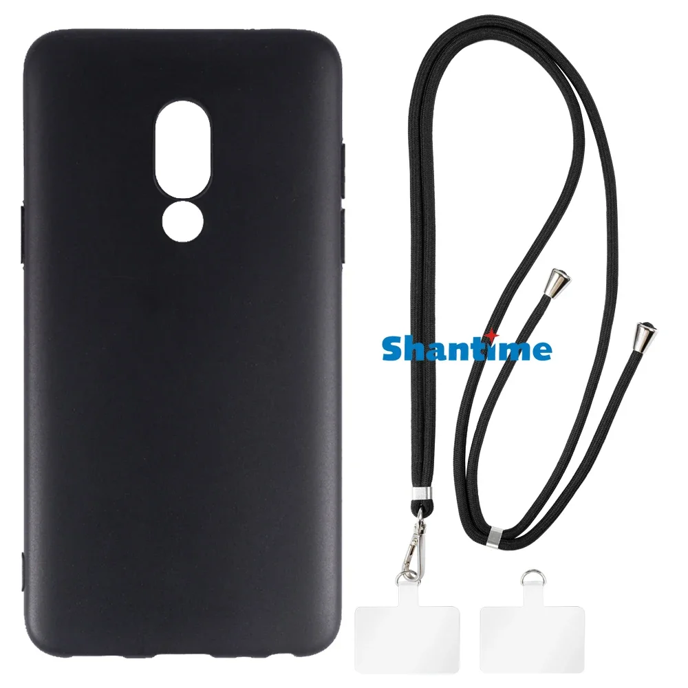 Suitable for Meizu 15 Case + Ajustable Neck/Crossbody Lanyards and Spacers, Silicone TPU Cover with Soft