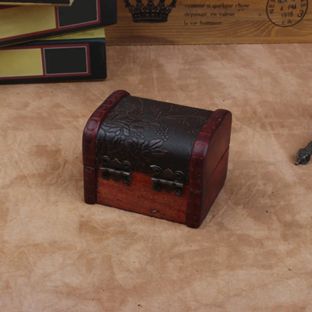 

2pcs Jewelry Box Storage Case Vintage Wooden Ring ganizer for Women Trinket Container Small Size Durability Retro for Women