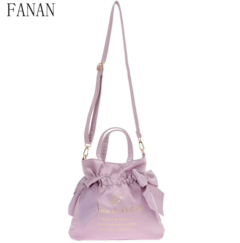 Sweet and Cute Transparent Casual Handbags for Women 2025 New Shoulder Bags Portable Lace Satin Messenger Bag Femme