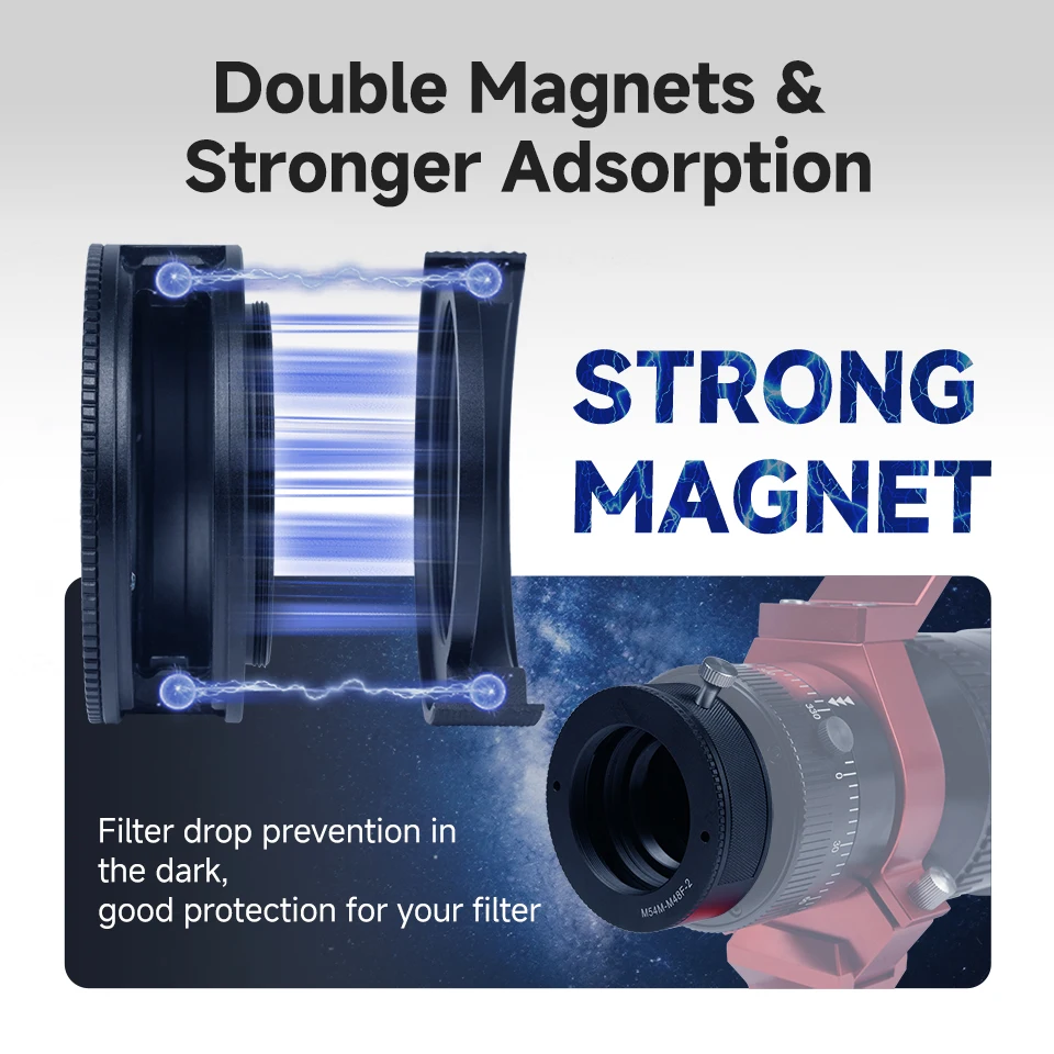 Svbony SV226 M42/M54 Filter Drawer Double Magnet Reinforcement Dual-Holder Switching for Deep-Sky Telescope Photography