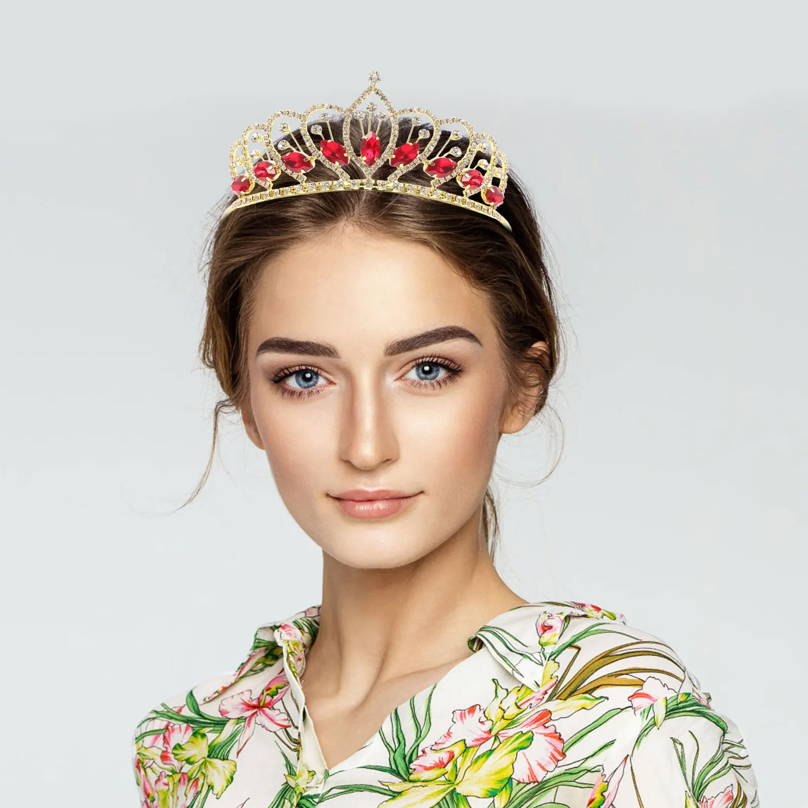 

Crown Headdress Rhinestones Party Hair Accessories Headband Glass Wedding Favors Hoops for Women Child Bridal