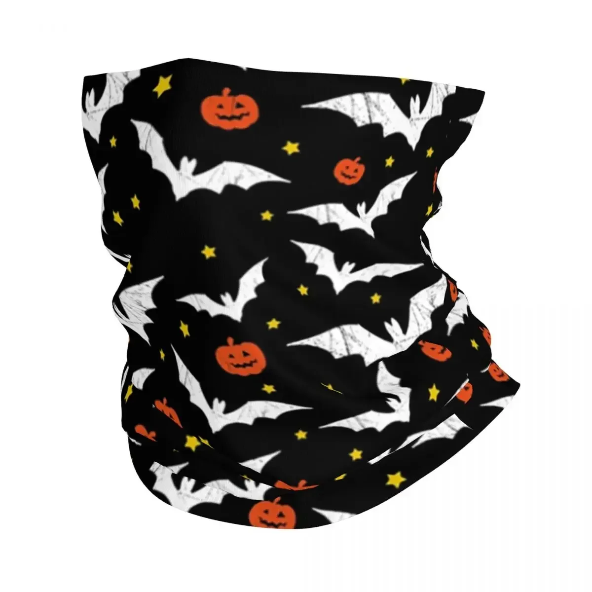 

Halloween Bats And Pumpkins Bandana Neck Gaiter Windproof Face Scarf Cover Men Women Gothic Witch Headwear Tube Balaclava