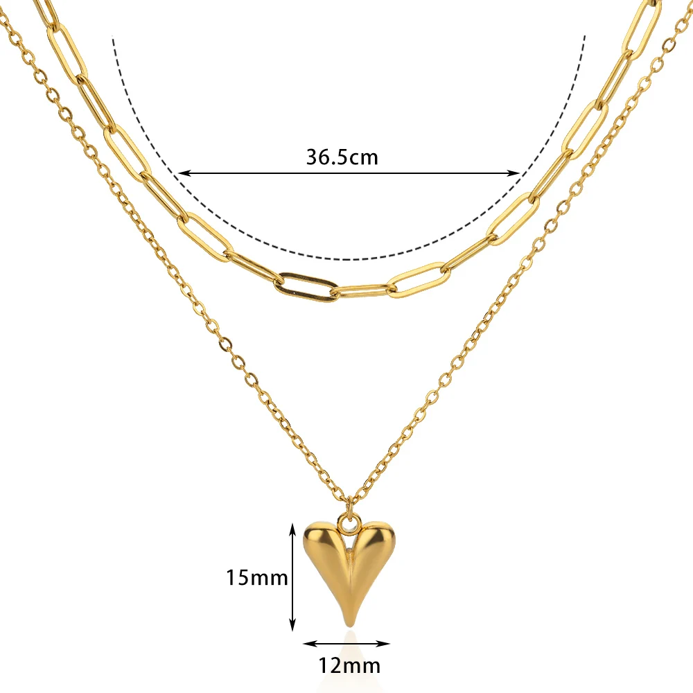 Heart Pendant Necklace for Women Girls 316L Stainless Steel Choker Necklaces Aesthetic Handmade Jewelry Accessories Free Gifts