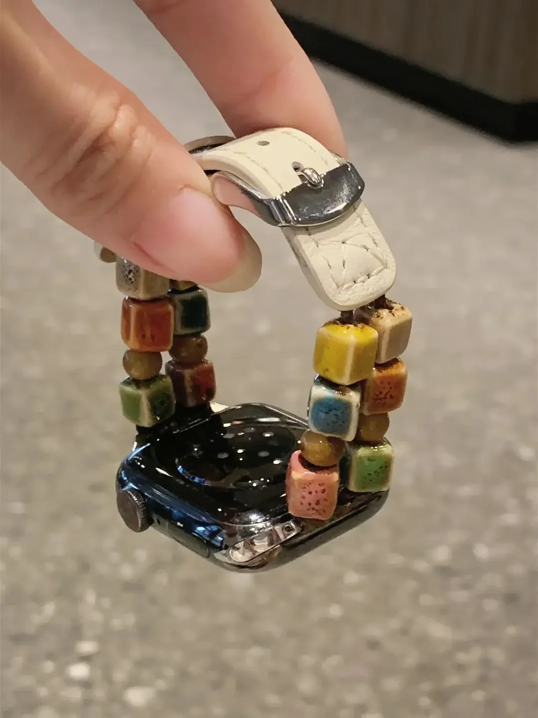 Модная керамическая кожаная петля для Apple Watch, женский ремешок 10/9/8/7/6/5/4/3 SE 38 мм 40 мм 41 мм 42 мм 44 мм 45 мм 46 мм 49 мм ремешок