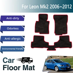 Car Mats Floor For Seat Leon 1P Mk2 2006 2007 2008 2009 2010 2011 2012 Anti-dirty Floor Carpet Tapetes Auto Interior Accessories