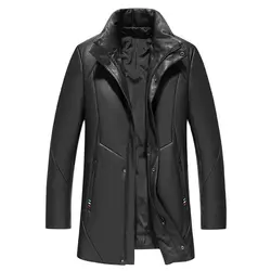 BATMO leather jackets men,95% white duck down jacket men,warm jackets,plus-size M-5XL 9022