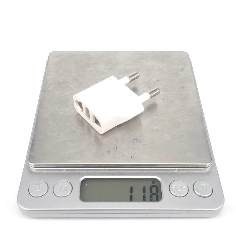 Adaptor Steker UE Adaptor Perjalanan CN US Ke EU KR Brasil Israel Hitam/Putih Adaptor Daya Steker Listrik Konverter Soket Outlet