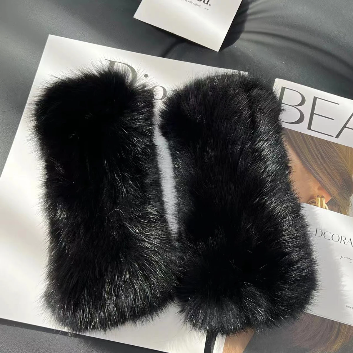 New Arrival Female Natural Rabbit Fur Gloves Knitted Warm Real Rex Rabbit Fur Mittens Women Winter Outdoor Rex Rabbit Fur Gloves