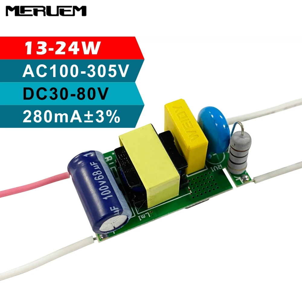 AC100-305V Input E27 GU10 E14 13-24*1W Led Driver 15W 18W 24W Lamp Power Supply Lighting Transformers 2.5kv Surge Protection