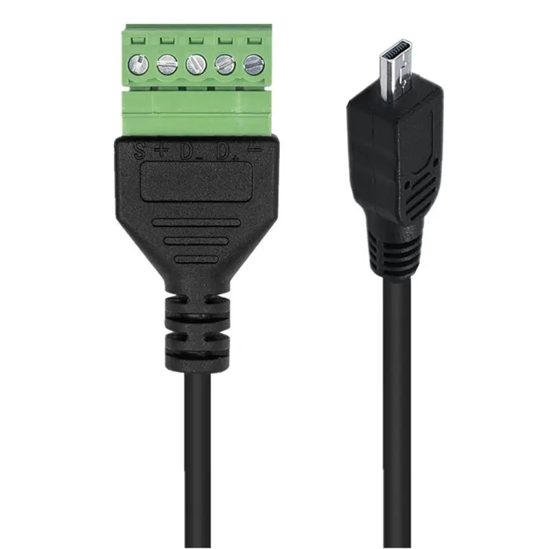 30cm Solderless Digital Camera Mini 8Pin Male to 5Pin Green Terminal, Screw In And Plug Out Connector, Data Charging Cable