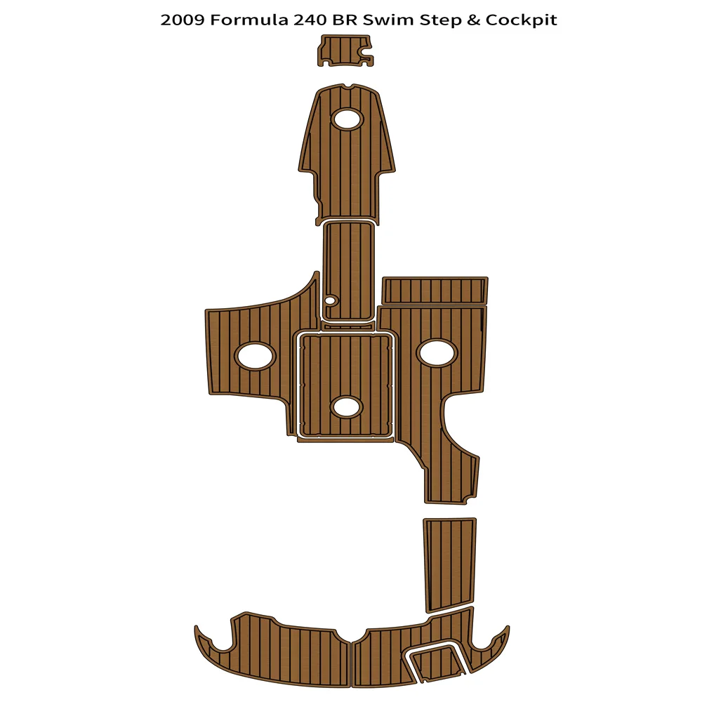 

2009 Formula 240 BR Swim Step Cockpit Boat EVA Faux Foam Teak Deck Floor Pad