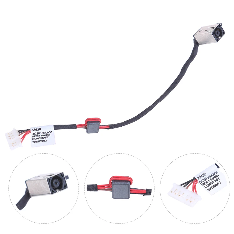 

High Qualilty Laptop DC Power Jack Cable Socket For Dell Inspiron 14-5455 15-5558 KD4T9 DC30100UD00 PC Replacement Accessories