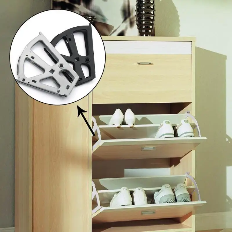 2pcs Iron Shoes Cabinet Hinges Flip Frame Rack Shelf Shoes Cabinet Hinge  Movable Turning Rack Over Hardware Fitting