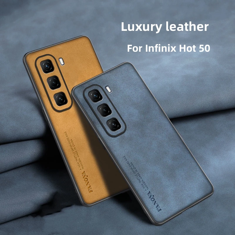 For Infinix Hot 50 Case Luxury Leather Matte Skin-friendly Cover For Infinix Hot 50 Hot50 TPU Shockproof Shell Funda