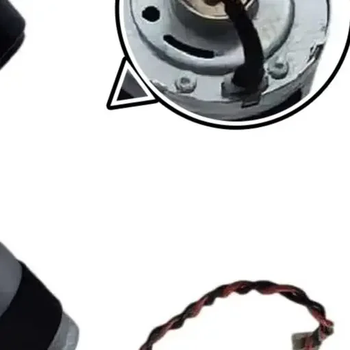 Roller Replacement Central Brush Motor Metal Construction Low Power Consumption Central Brush Motor Replacement Black Silver