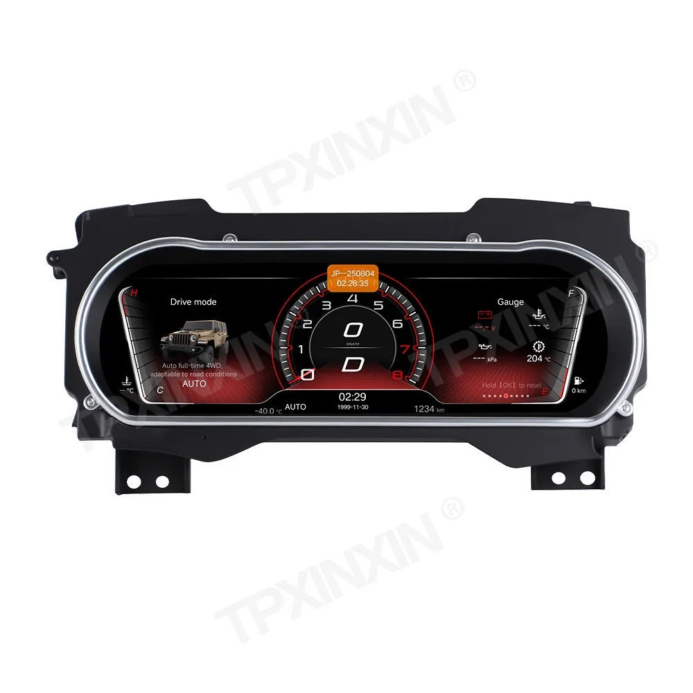 Car LCD Dashboard For Jeep Wrangler 2018-2023 Digital Cluster Instrument Panel Cockpit Multifunctional Speedometer