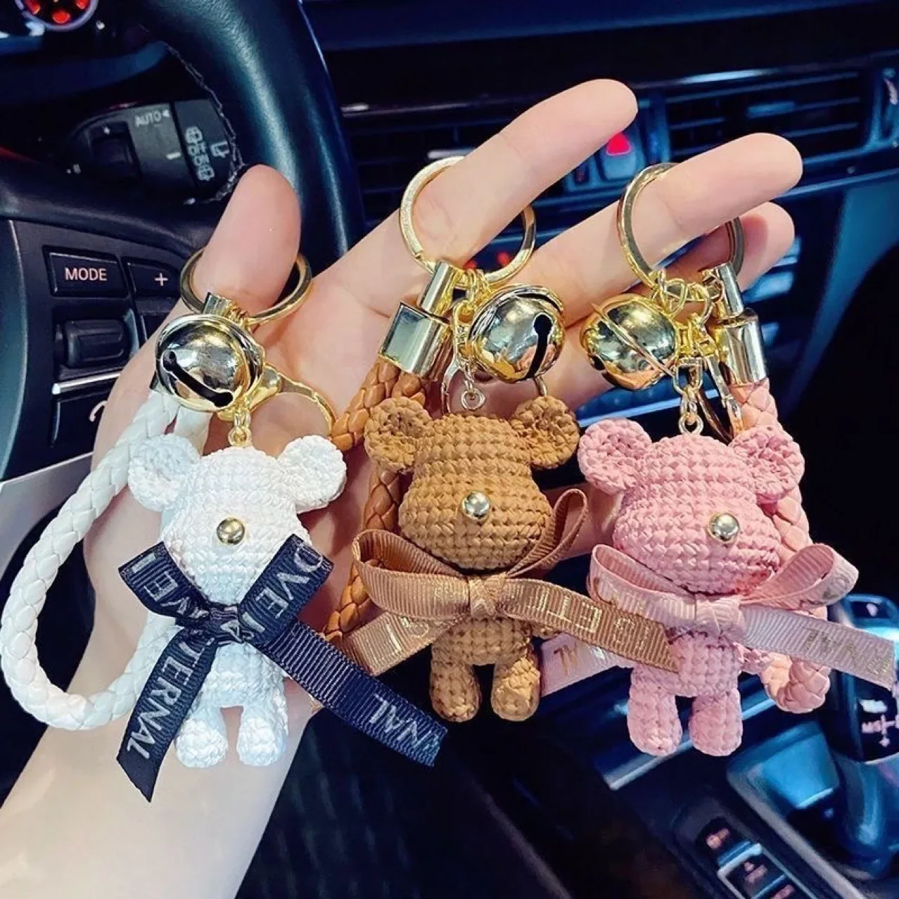 Creative Bear Keychain Cute Bear Keychain Jewelry Resin Trinket Kids Girls Gift Women Bag Charms Phone Doll Pendant Car Keyring image 6