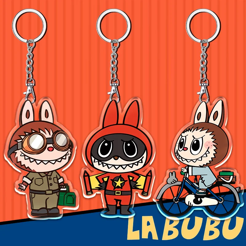 12 سنتيمتر LABUBU الأشياء الاكريليك المحيط قلادة مزدوجة الوجهين نمط قلادة سلسلة مفاتيح مصنوعة من الأكريليك لطيف وممتع الأطفال مهرجان هدية #2