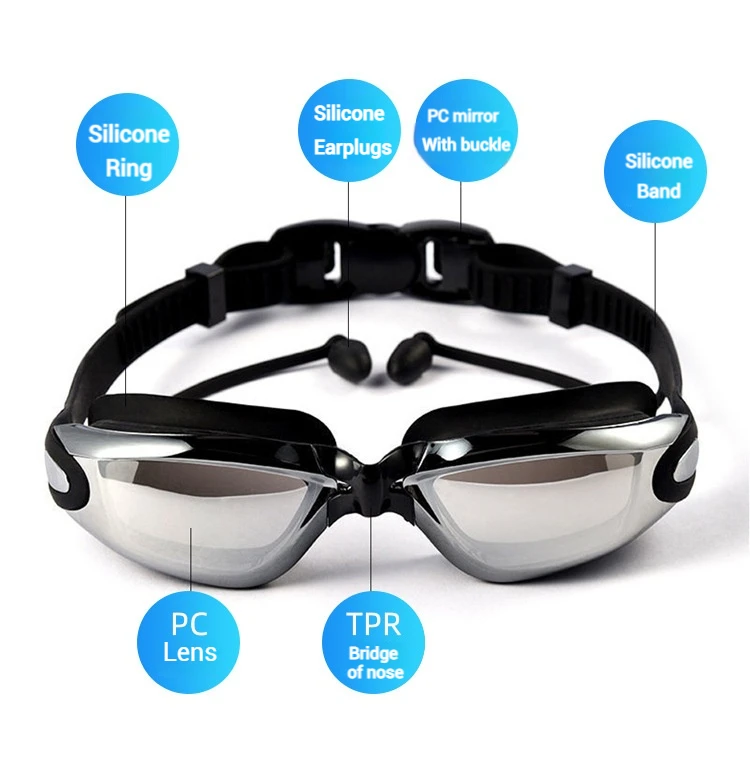 0 إلى -8.0 الكبار قصر النظر سيليكون HD واضح عدسة/طلاء الأبيض مكافحة الضباب نظارات السباحة وصفة طبية السباحة نظارات مخصصة مختلفة #6