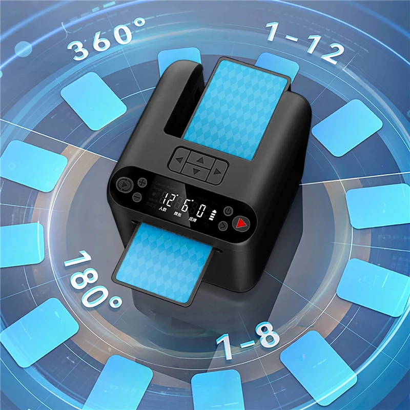 3 Decks Poker Playing Card Dealing Machine 360° Rotating Automatic Card Dealer Smart Dispenser Rechargeable 5000mAh