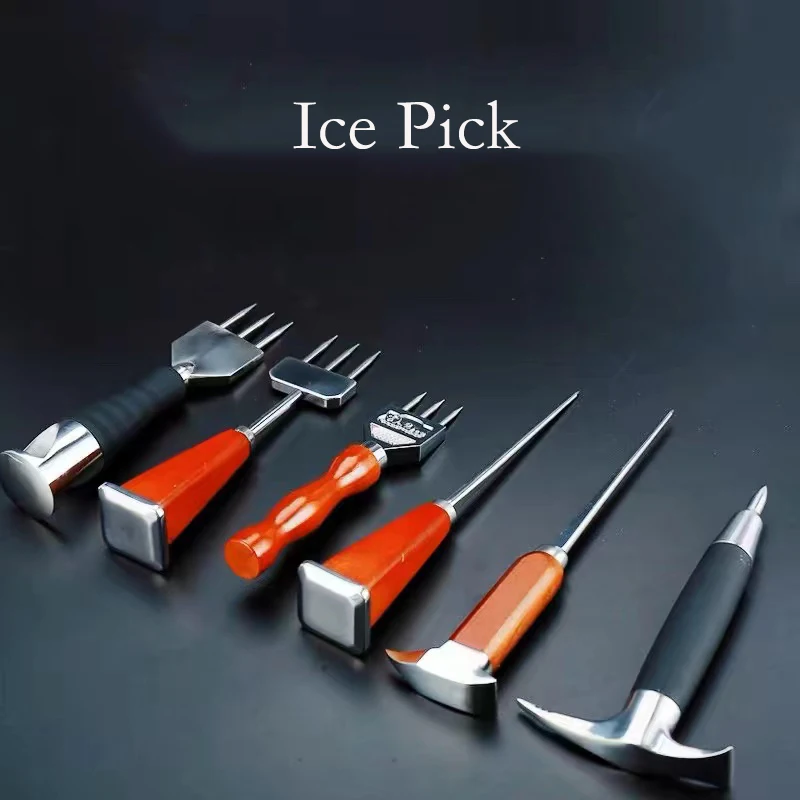 Ice Pick - Sturdy Ice Chipper,Bartender Knife,Ice Knife, 304 Stainless Steel Three Pronged Ice Crusher for Cocktail Bartender