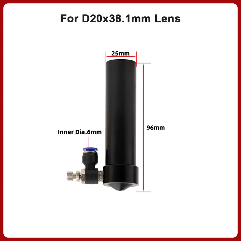 CO2 Laser Head Lens Tube Nozzle Outer Diameter 25mm Air Nozzle Dia.20 FL 38.1/50.8/63.5/101.6mm for CO2 Laser Engraving Machine - Image 12