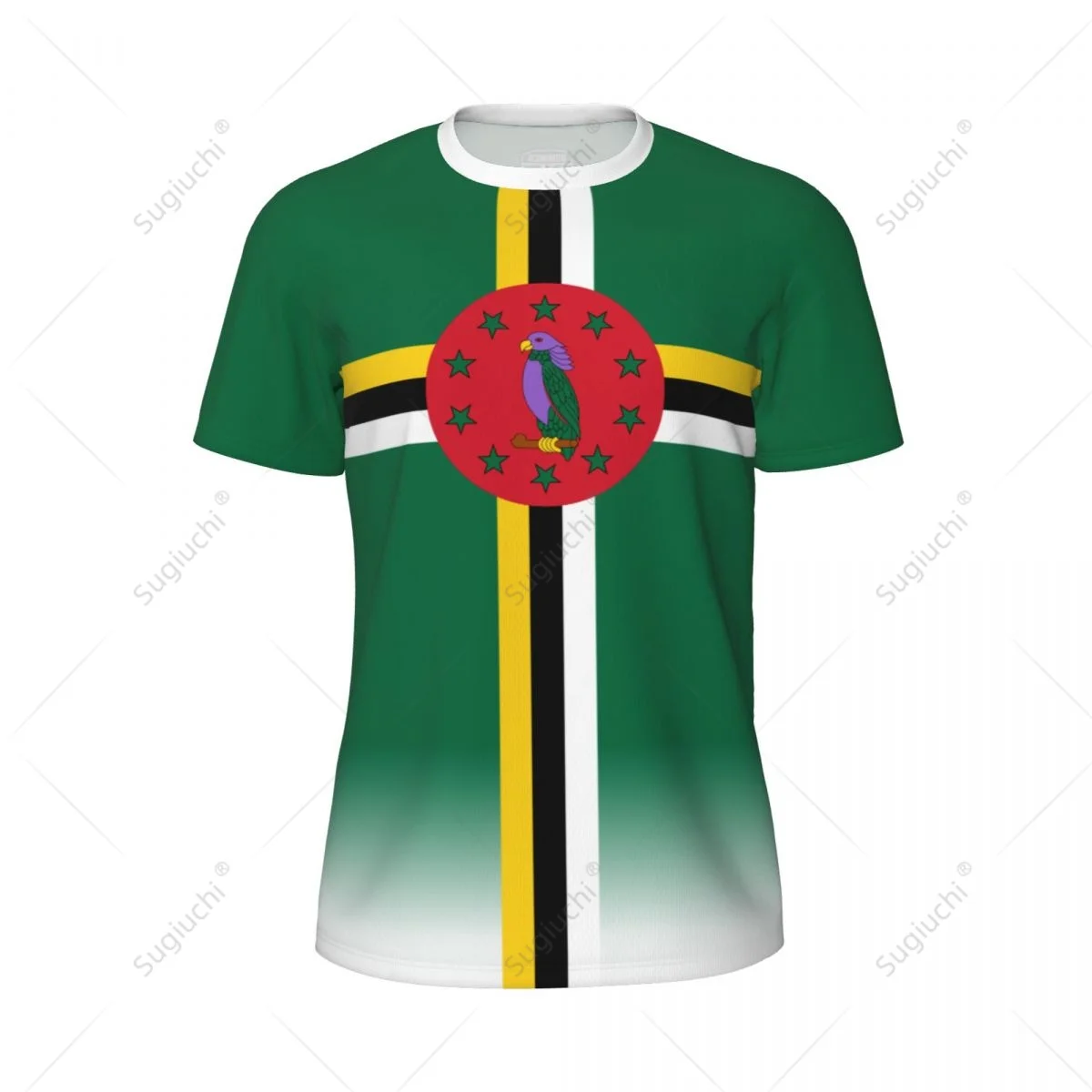 Sports Mesh T-shirt Dominica Flag For Running Bike Soccer Tennis Football Fitness Tees 3D Printed Custom