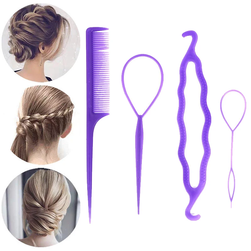 

4Pcs/Set Girls Magic Donuts Bun Maker Women Hair Accessories Braid Styling Hairpins Twist Hair Clips Styling Tools Accessories