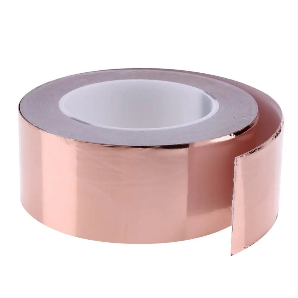 10/20m Single Conductive Copper Foil Tape Heat Resist Anti-static Adhesive Tape 5/10/15/20mm Wide EMI Shielding Repair Tape