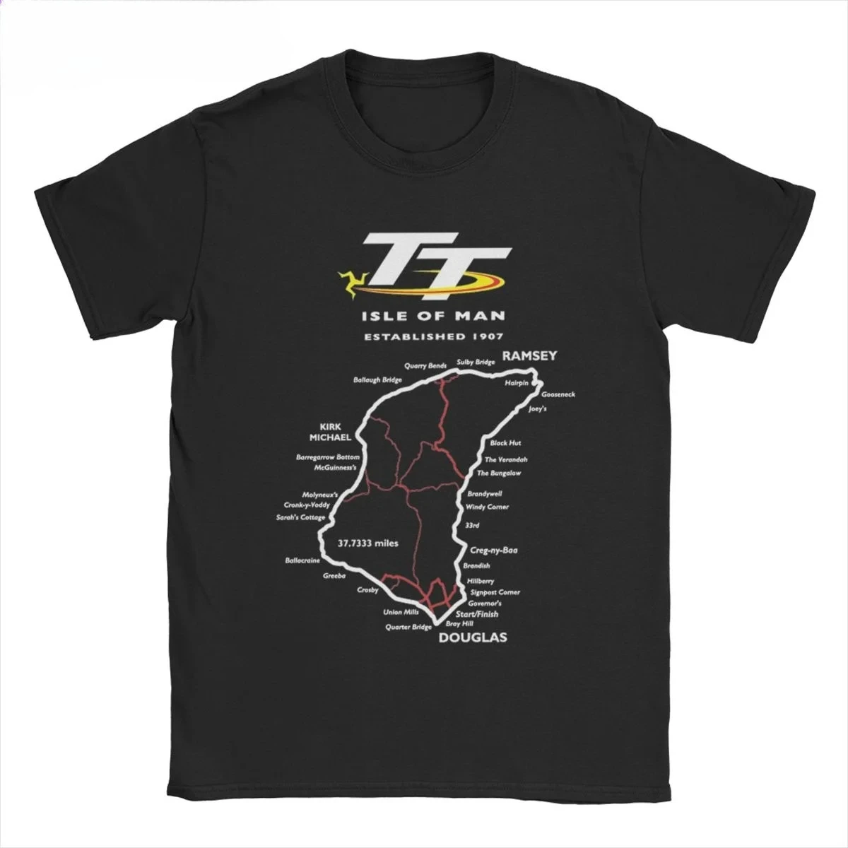 

Motorcycle racing pure cotton T-shirt unisex ManIsland TT new cotton T-shirt round neck short sleeved T-shirt