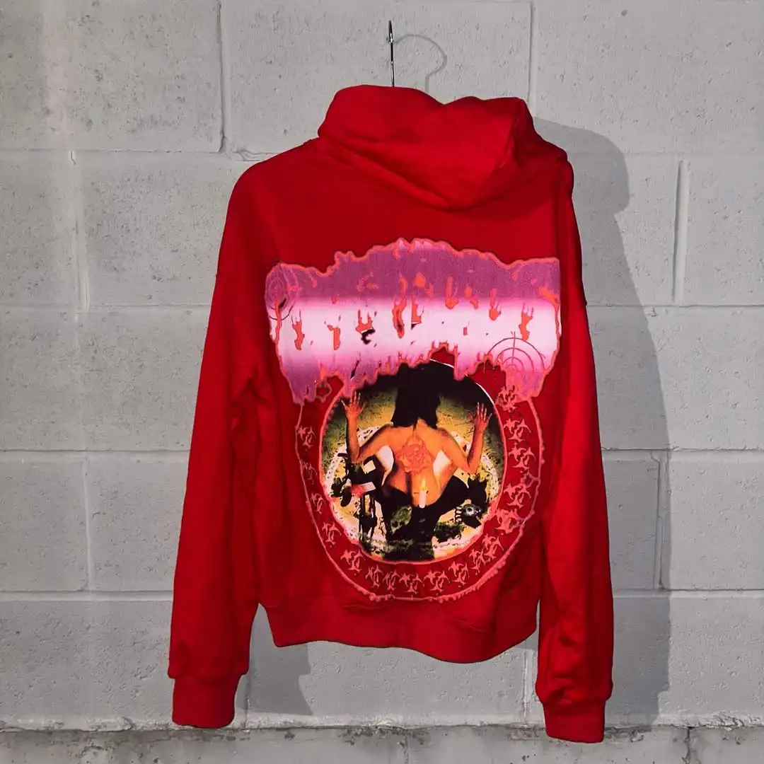 هوديي رجالي بغطاء للرأس باللون الأسود مطبوع عليه شخصية رعب ونمط مثير ملابس الشارع بتصميم إبداعي فريد من نوعه فردي سريع