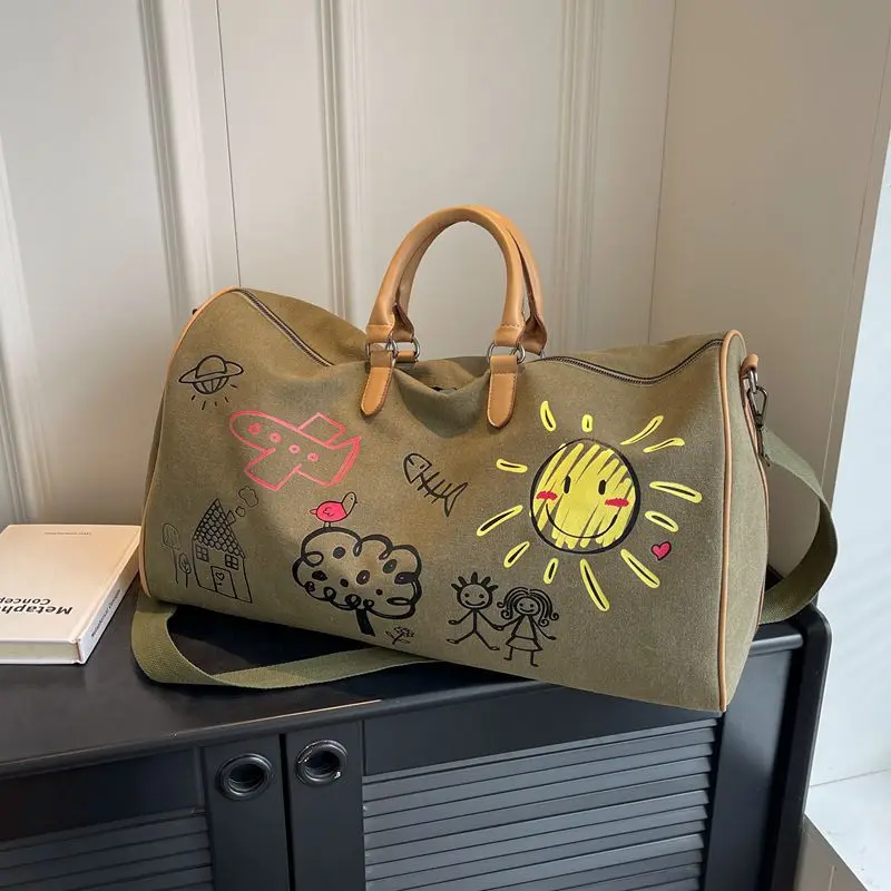 Borsa da viaggio personalizzata Graffiti per donna borse da viaggio Weekender di grande capacità borse sportive da palestra leggere