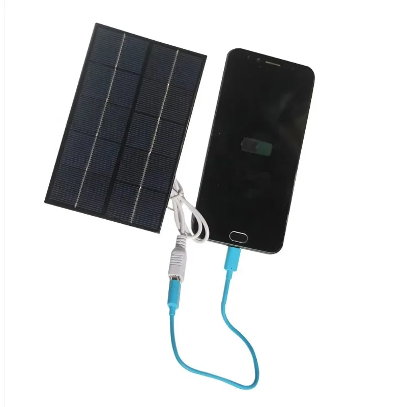 Solar Panel with USB 2W 5v Mini Portable Solar Charger for Mobile Phone Solar Power Pack