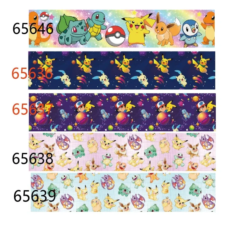 

10yards Game Cartoon Pokémon Ribbon Grosgrain Ribbon for Gift Packaging Hairbows Sewing Accessories Handmade Material